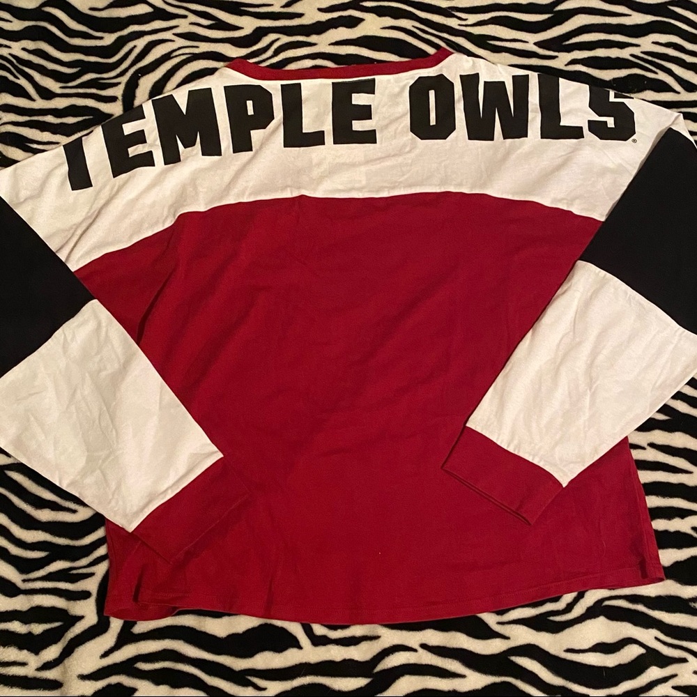 VS Pink Temple Owls long sleeve shirt SZ medium